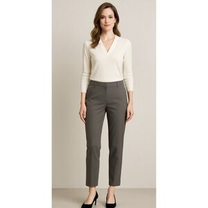 Brunello Cucinelli Womens Gray‎ Crop Dress Pants Size 6 Trousers Office Career